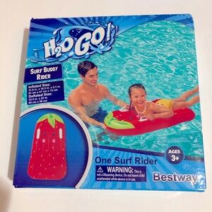 2/$16 NEW H2O GO Surf Buddy Rider Float Strawberry Red 31.9”x18.5”x5.1” Age 3+